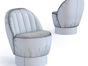 arm chair cherry brown 3D मॉडल