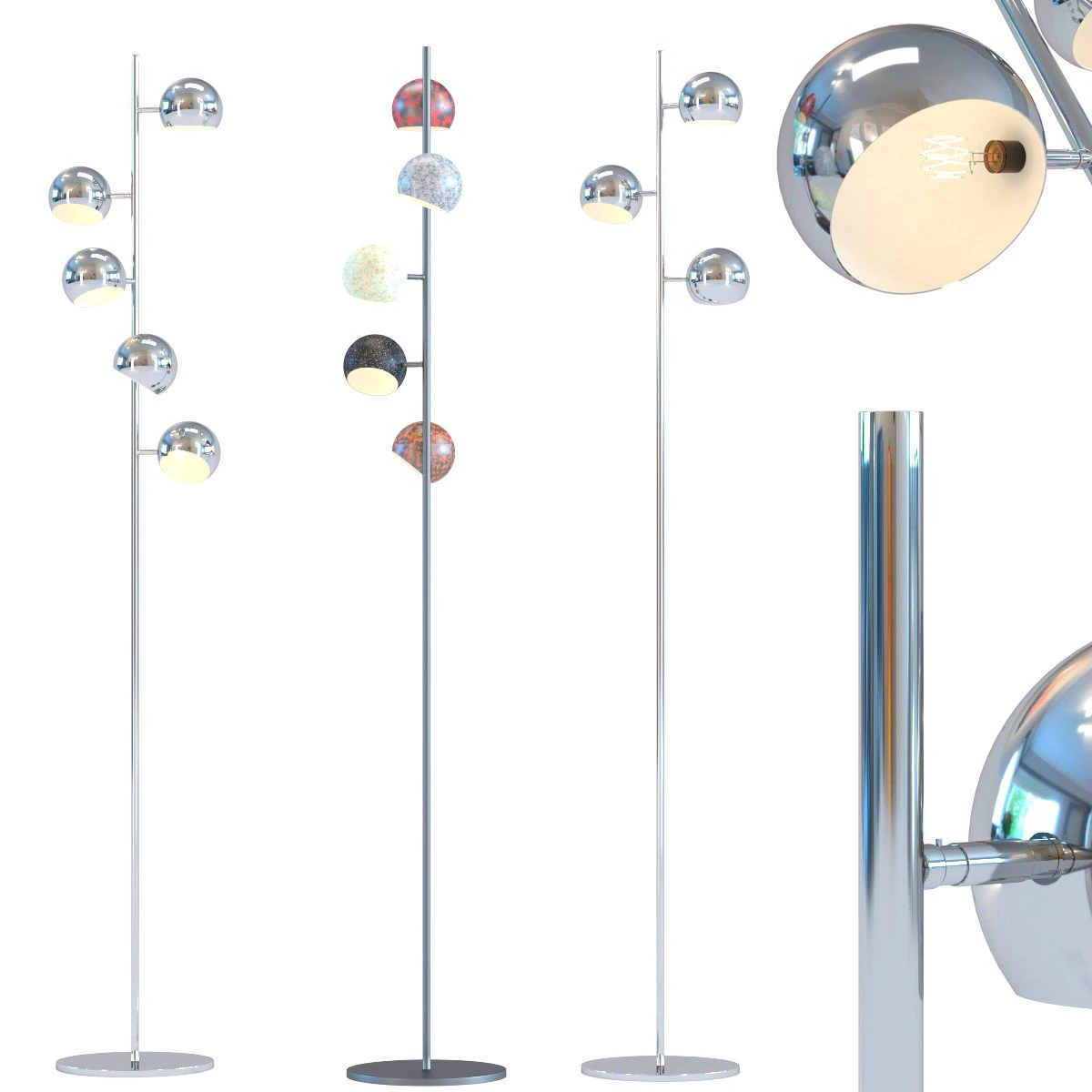 floor lamp calotta 3D Model .c4d .max .obj .3ds .fbx .stl .blend