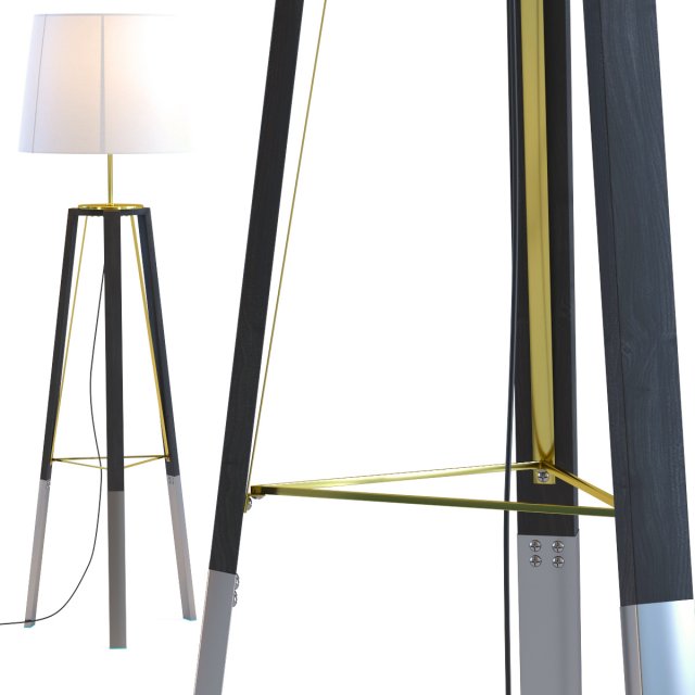 floor lamp tripot think 3D Model .c4d .max .obj .3ds .fbx .stl .blend 