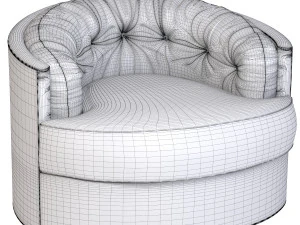 armchair music hall turquoise 3D Model