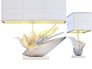 table lamp tropical flower strelitzia Model 3D