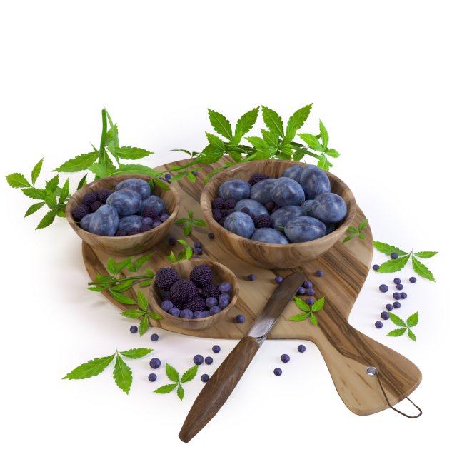 berry set 3D Model .c4d .max .obj .3ds .fbx .stl .blend 