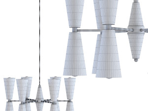 hanging lamp torch 12 lights 3D Model
