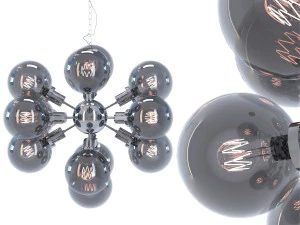 luminária pendente atômica Modelo 3D