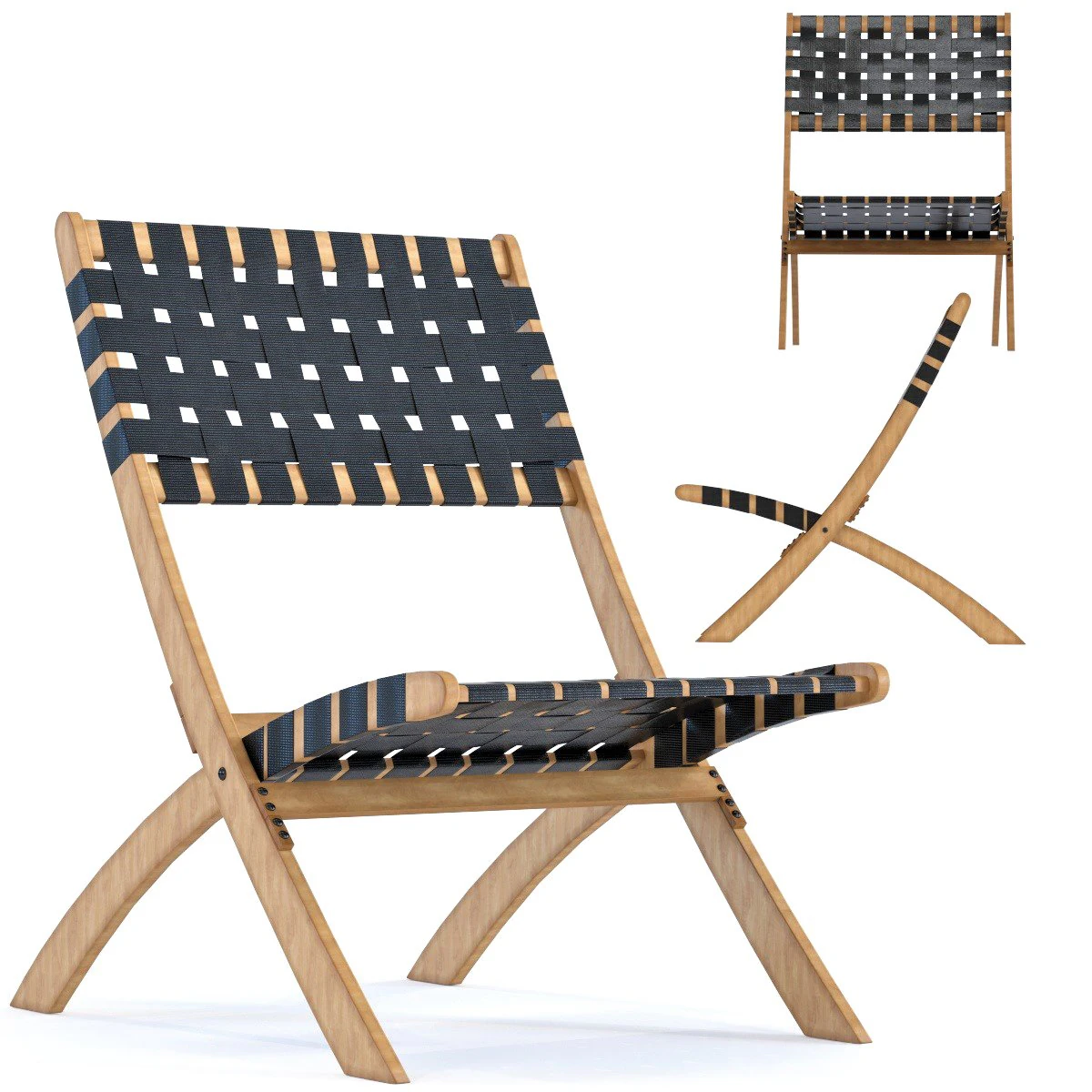 folding chair ipanema 3D Model .c4d .max .obj .3ds .fbx .stl .blend