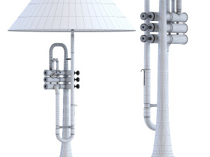 table lamp trumpet jazz gold Modelo 3D