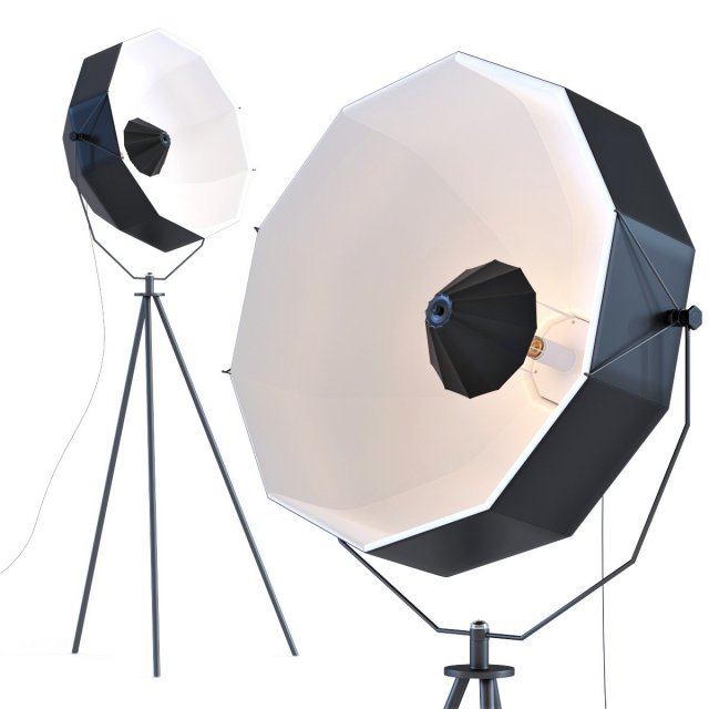 lamp hollywood tripod 3D Model .c4d .max .obj .3ds .fbx .stl .blend 