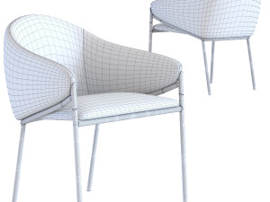 chair with armrest boulevard 3D-Modell