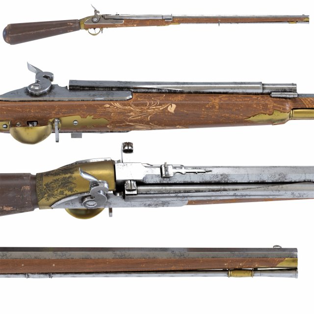 girardoni air rifle 3D Model .c4d .max .obj .3ds .fbx .stl .blend 
