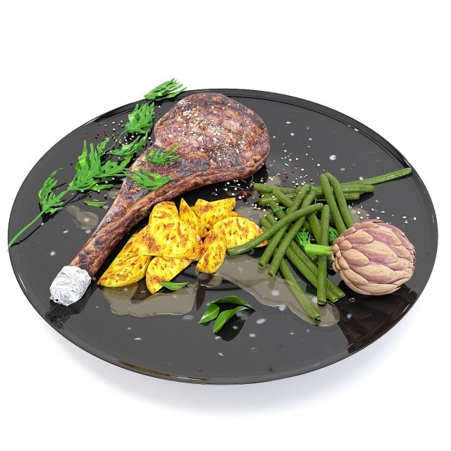 steak set Model 3D .c4d .max .obj .3ds .fbx .stl .blend 