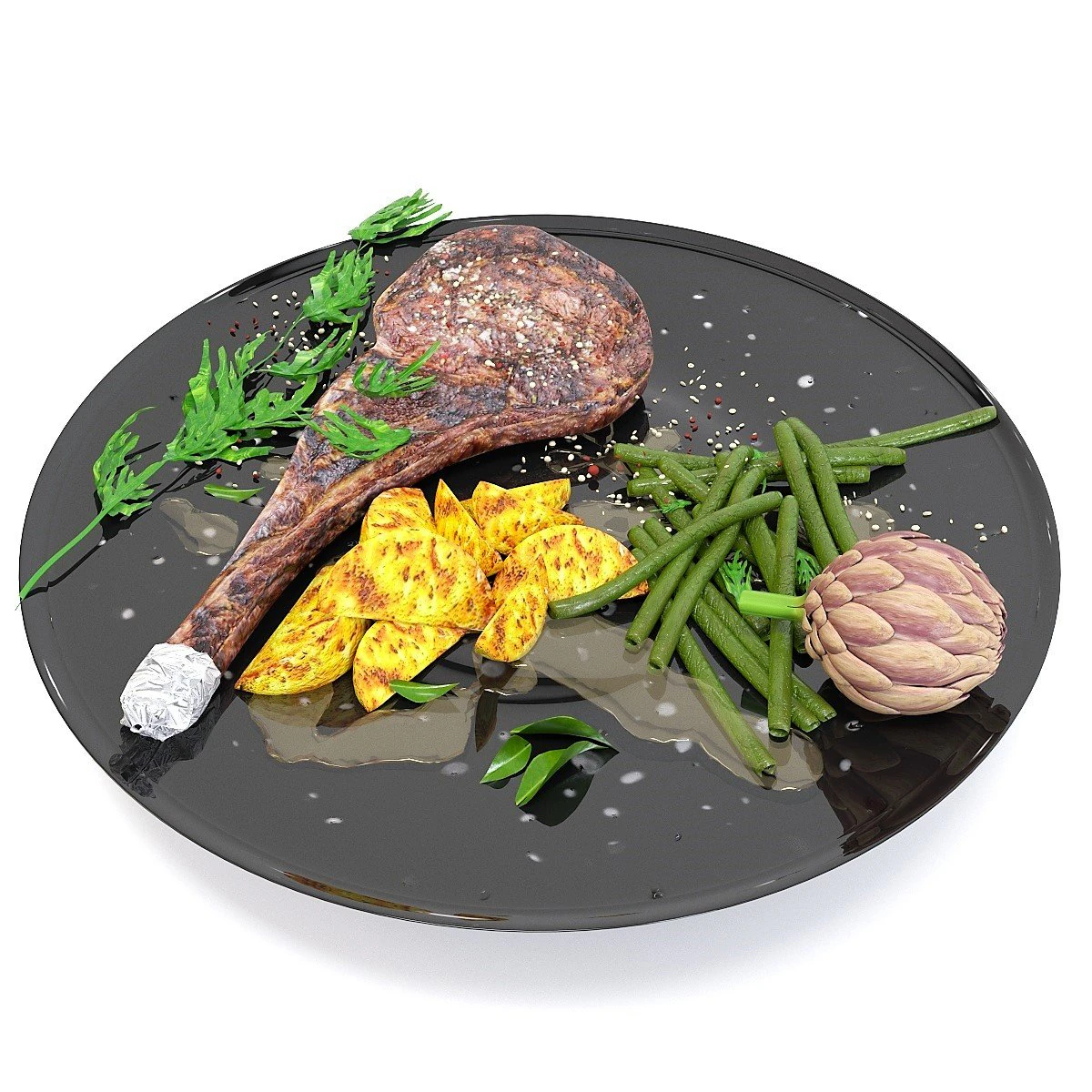 steak set 3D Model .c4d .max .obj .3ds .fbx .stl .blend