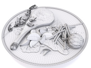 steak set Model 3D