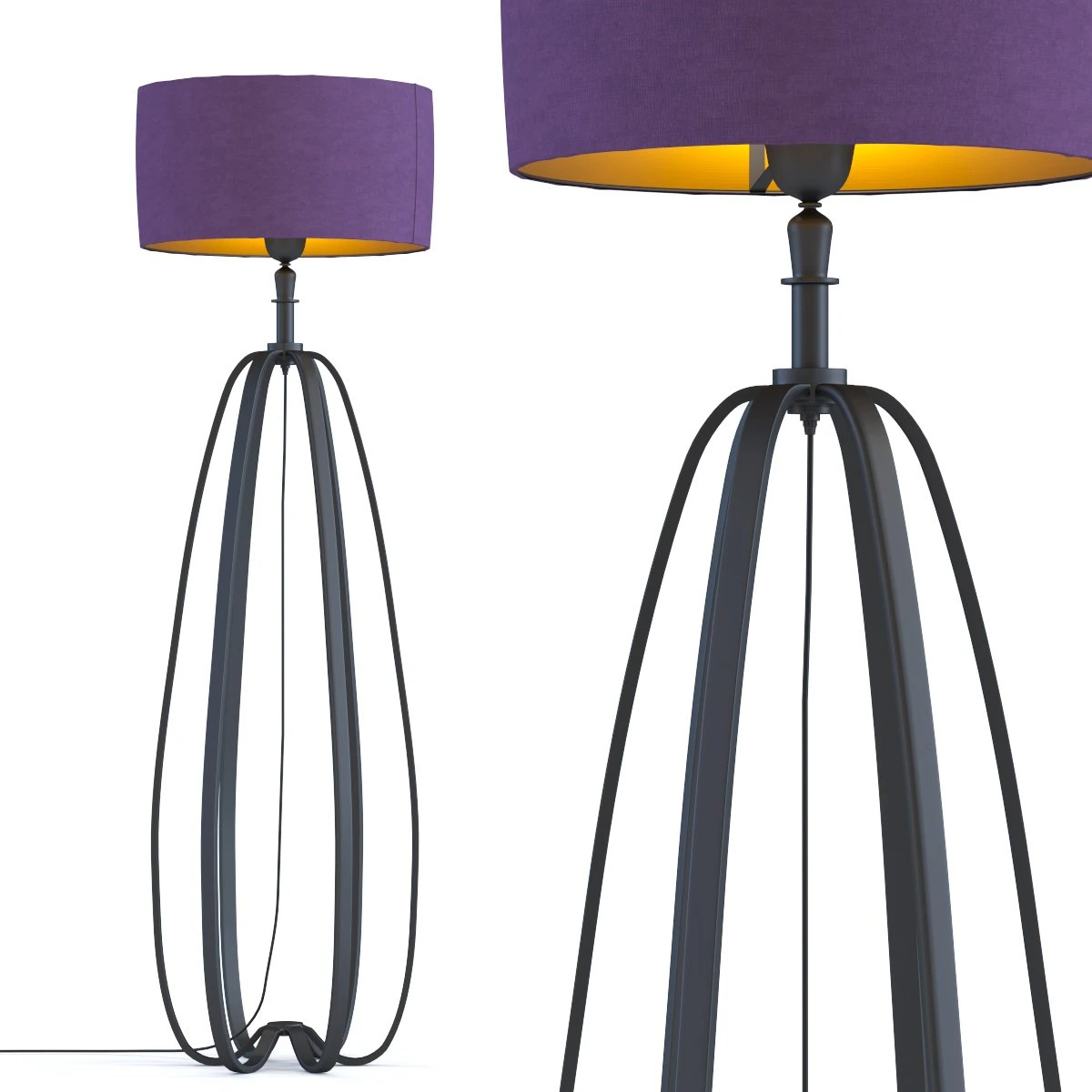 floor lamp loop kare design 3D Model .c4d .max .obj .3ds .fbx .stl .blend
