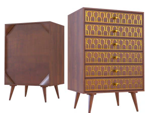 높은 서랍장 머스카트 6 서랍 3D 모델