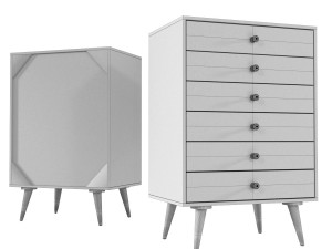 high dresser muskat 6 drawers 3D मॉडल