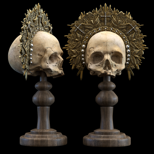 deco object king skull 3D Model .c4d .max .obj .3ds .fbx .stl .blend 