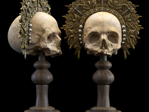 데코 오브제 킹 해골 3D 모델