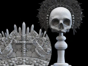 объект деко королевский череп 3D Модель