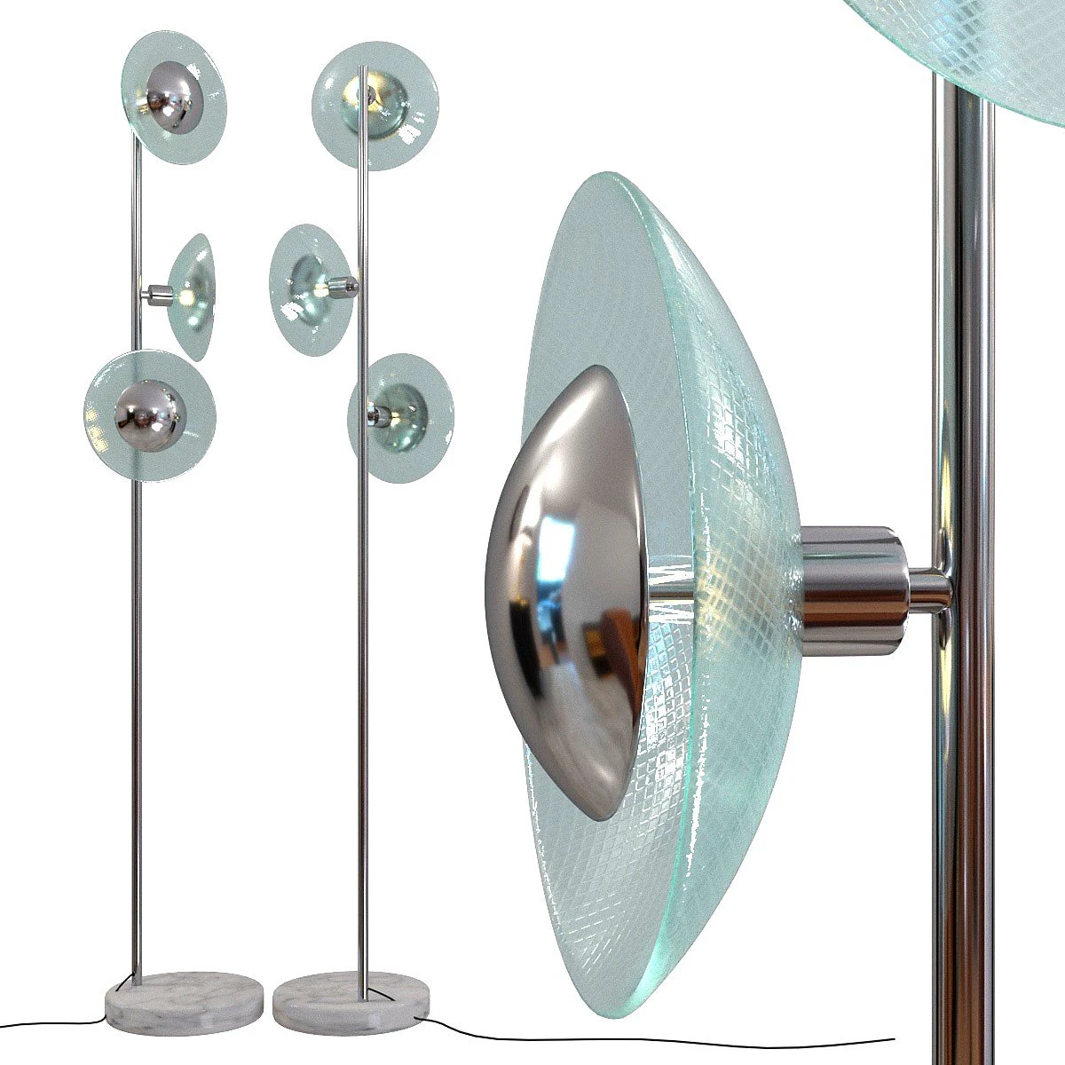 floor lamp ufo tre 3D Model .c4d .max .obj .3ds .fbx .stl .blend