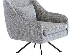 회전 안락의자 아이슬란드 블랙 화이트 3D 모델