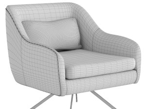 swivel armchair iceland black white 3D Модель