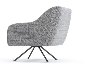 swivel armchair iceland black white 3D Модель