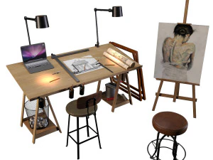 Set-Dekor-K&uuml;nstler 3D Modell