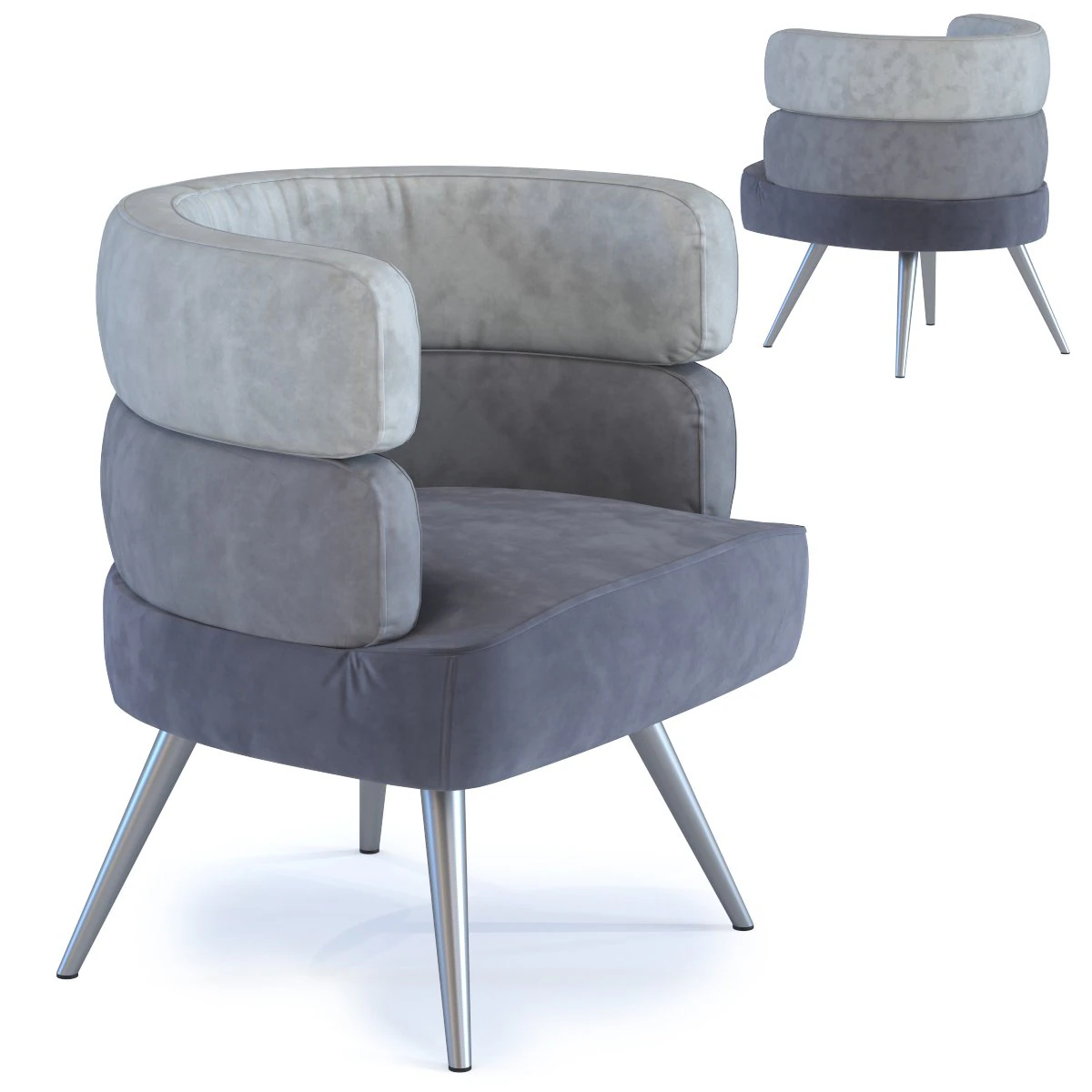 armchair sandwich grey 3D Model .c4d .max .obj .3ds .fbx .stl .blend