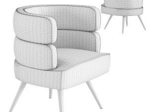 armchair sandwich grey Model 3D