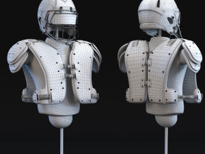 american footbal helmet and shoulder pads 3D 모델