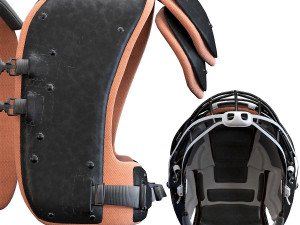 american footbal helmet and shoulder pads 3D 모델
