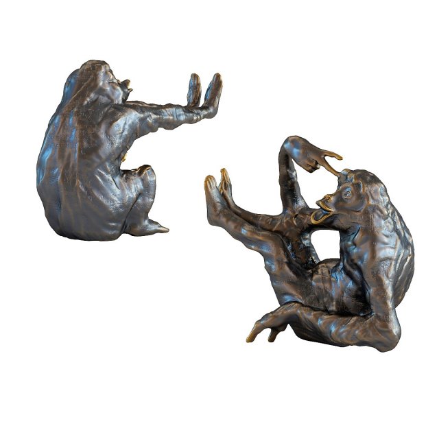 bookend monkey set decor 3D 模型 .c4d .max .obj .3ds .fbx .stl .blend