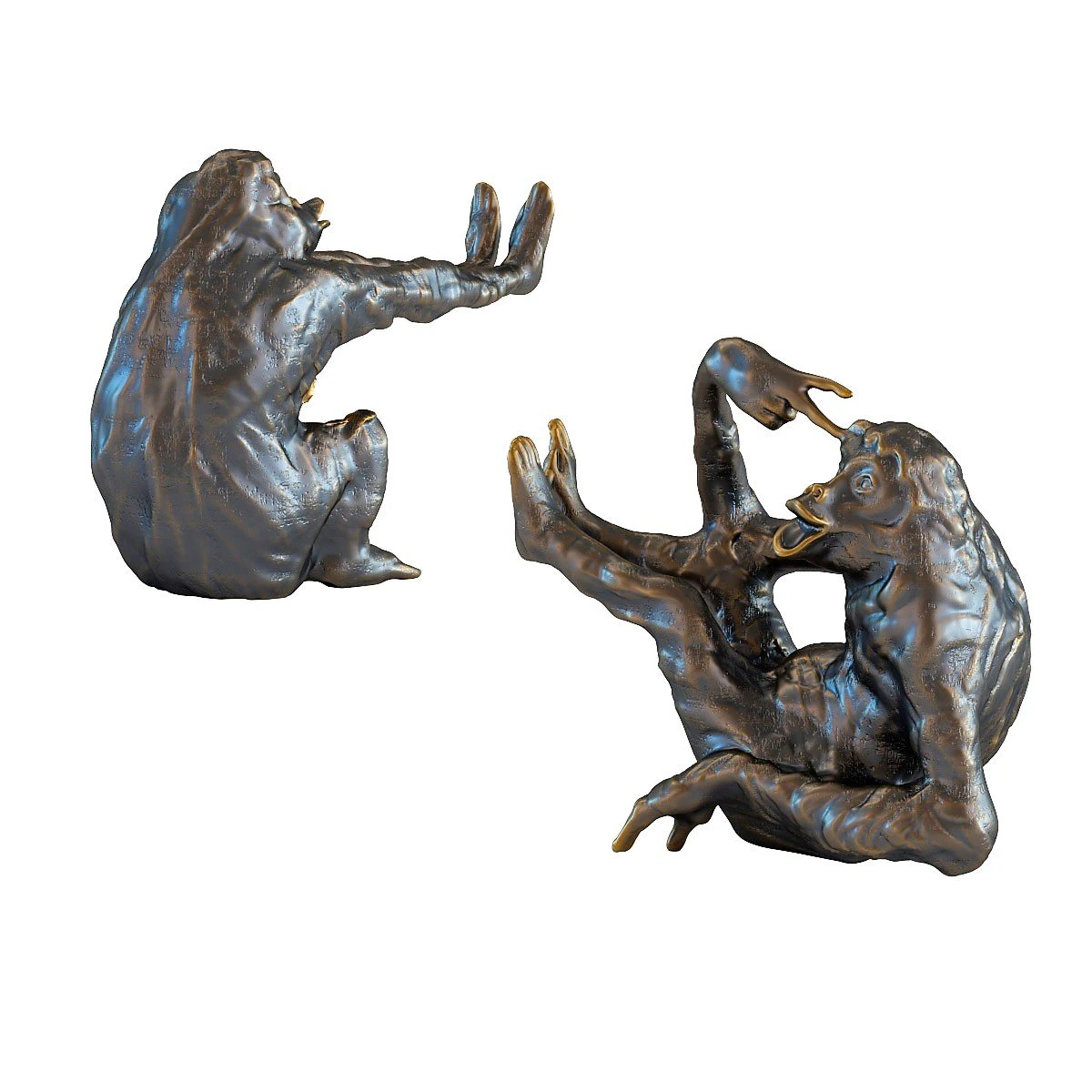 decoraci&oacute;n del conjunto del mono sujetalibros Modelo 3D .c4d .max .obj .3ds .fbx .stl .blend 