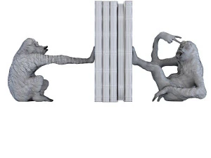 decoraci&oacute;n del conjunto del mono sujetalibros Modelo 3D