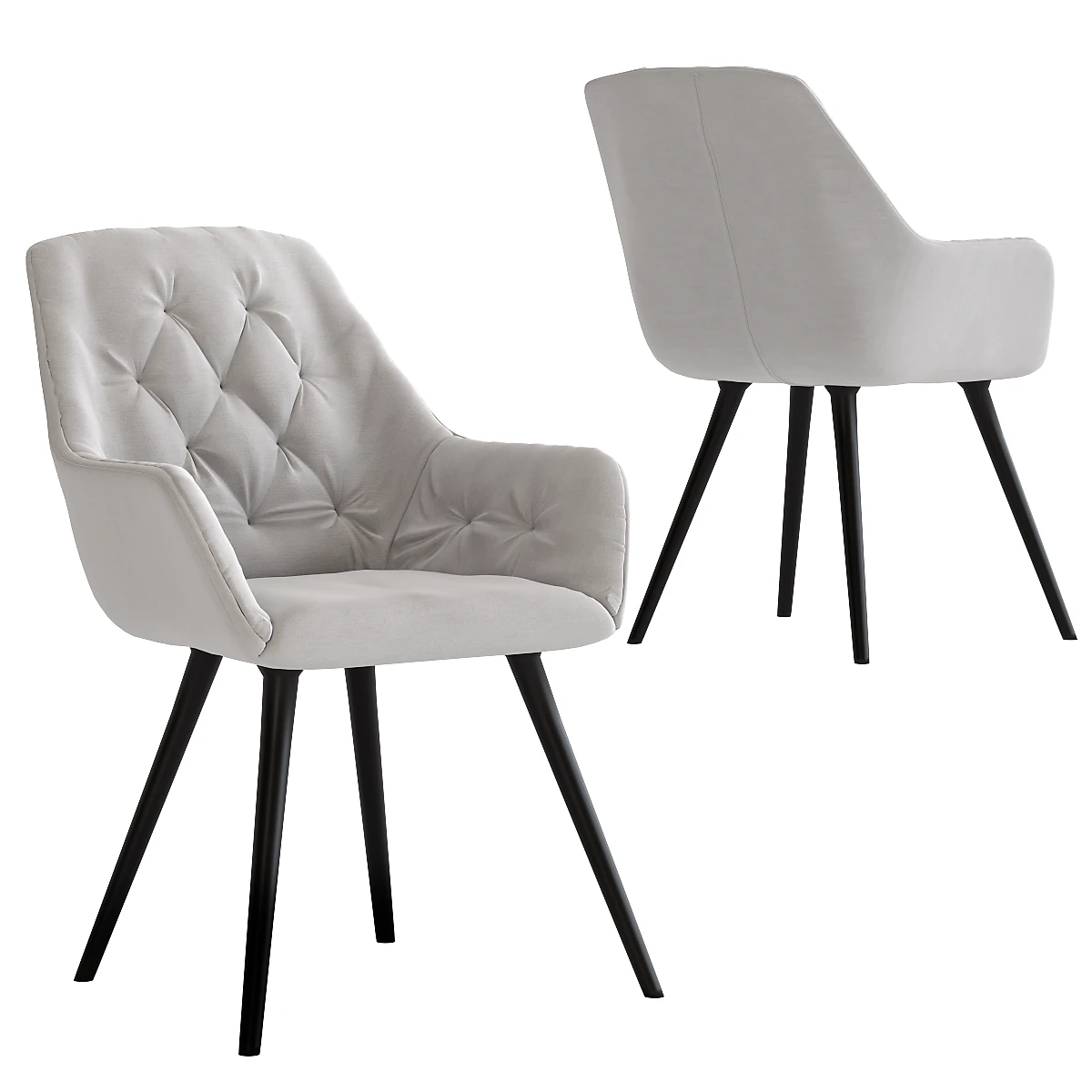 chair with armrest kira grey 3D Model .c4d .max .obj .3ds .fbx .stl .blend