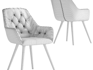 chair with armrest kira grey 3Dモデル
