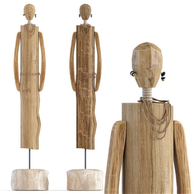 deco object african man woman Modelo 3D .c4d .max .obj .3ds .fbx .stl .blend 