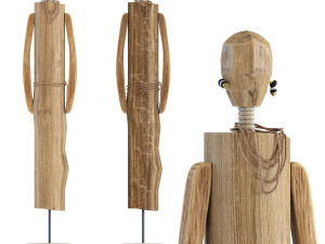 deco object african man woman Modelo 3D