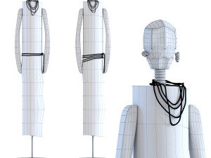 deco object african man woman Modelo 3D
