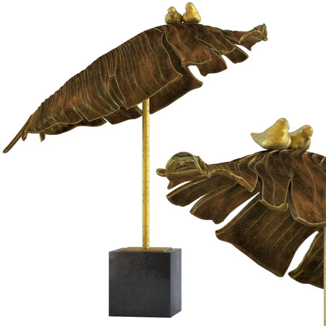 deco object birds banana leaf 3D Model .c4d .max .obj .3ds .fbx .stl .blend 