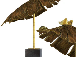 deco object vogels bananenblad 3D Model