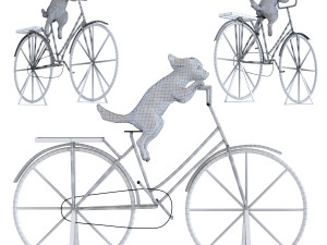 deco object dog with bicycle kare design Modelo 3D