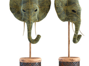 deco object elephant head pearls 49 3D Model