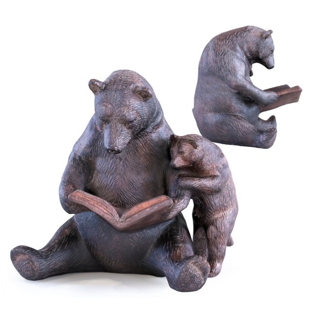 deco object reading bears kare design 3D Model .c4d .max .obj .3ds .fbx .stl .blend 