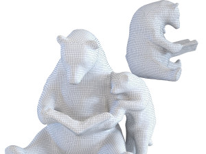 deco object reading bears kare design 3D Model
