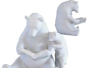 deco object reading bears kare design 3D Model