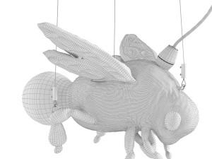pendant lamp animal bee gold Model 3D