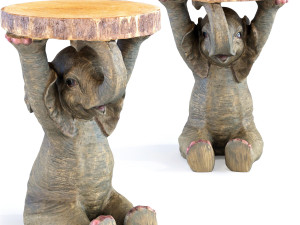 side table animal elefant 3D Model