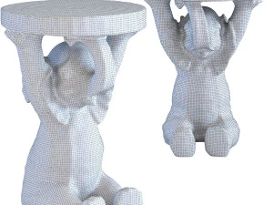 side table animal elefant 3D Model
