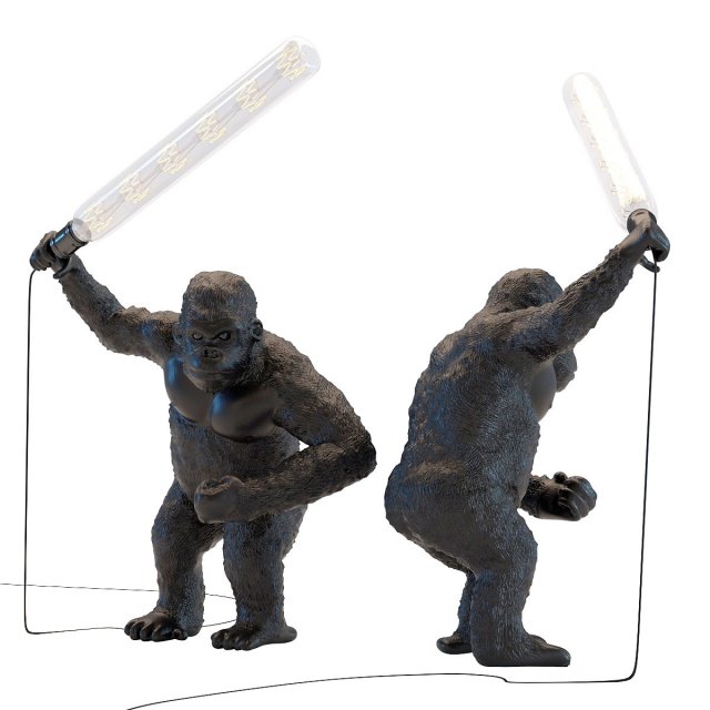 table lamp animal fighting kong mat black 3D-Modell .c4d .max .obj .3ds .fbx .stl .blend 
